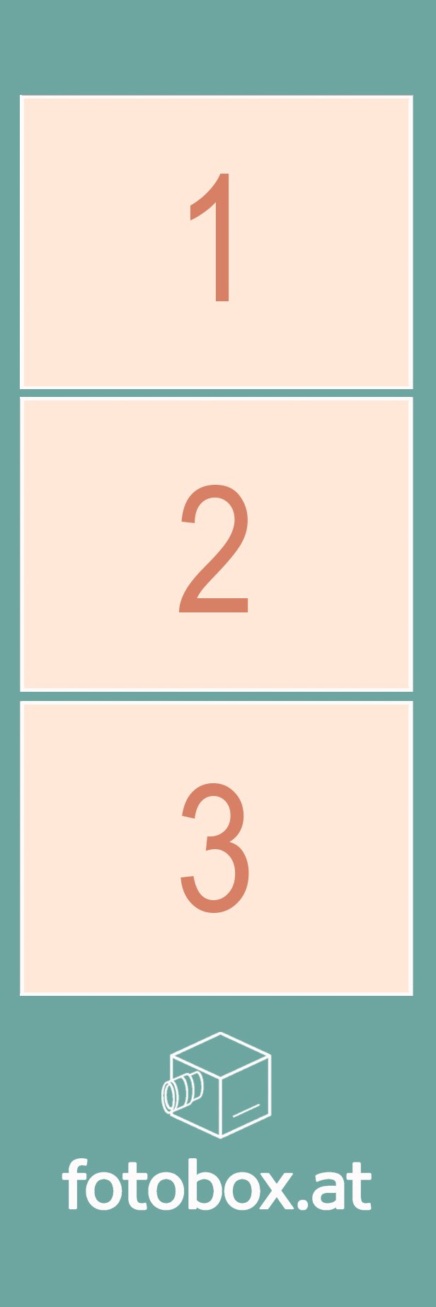 Layout Beispiel Fotobox mit 3 Fotos - Fotostreifen